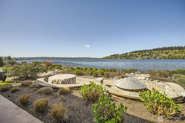 Enjoy entertaining at the community waterfront cabana with gas fire pits