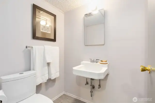 Half-bath on the lower level.