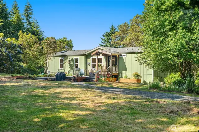 The yard is low maintenance; level, cleared and easy care.