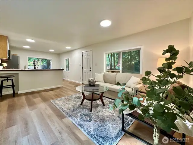 Living room looking towards kitchen