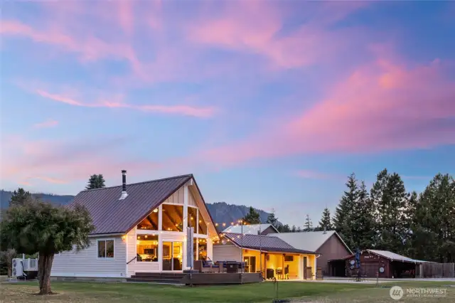 The main home is a beautifully updated chalet-style retreat.