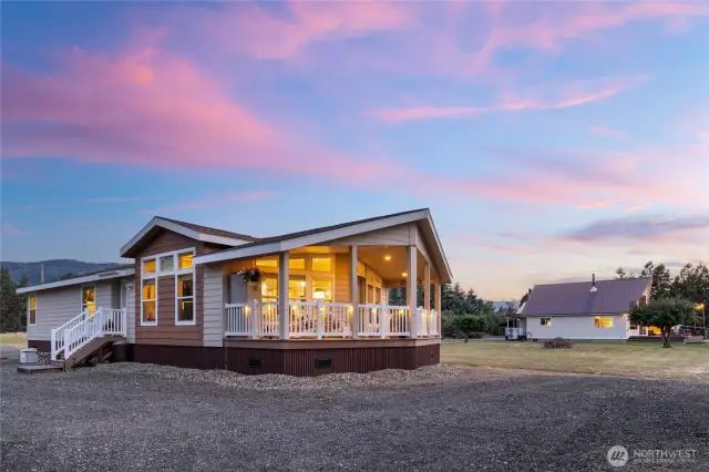 The permitted ADU is a 1444 sft 2 bedroom, 2 bath, 2018 Marlette Majestic.