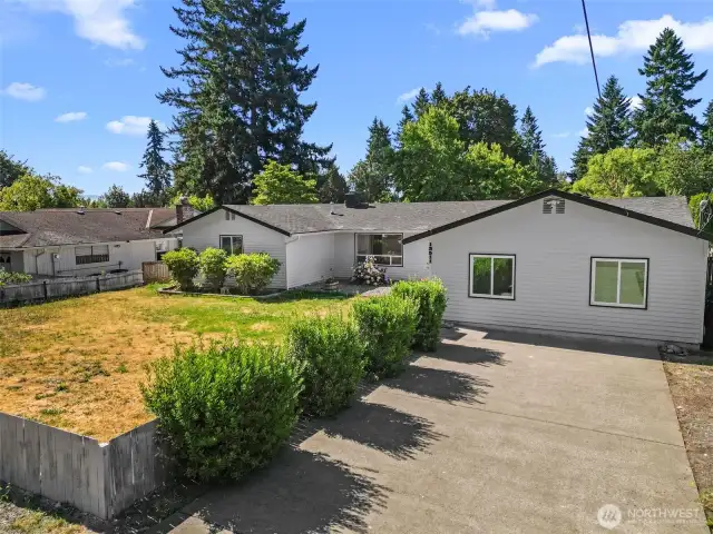 Prime corner lot location in a peaceful residential neighborhood.