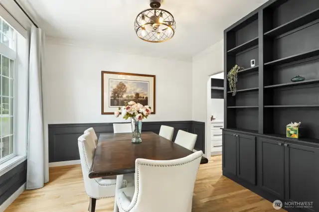 A wall of built-ins for extra storage.