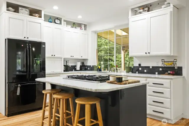 Breakfast bar seating.
