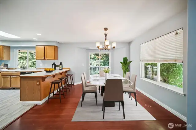 Dining room, virtually staged