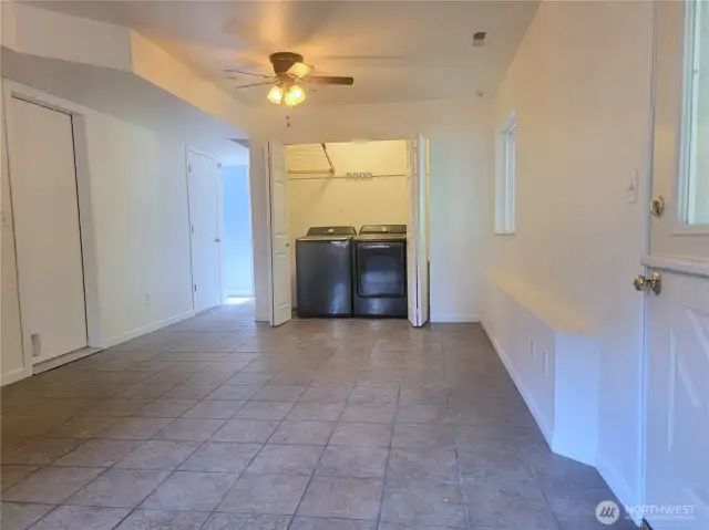 Washer and Dryer in Family room.