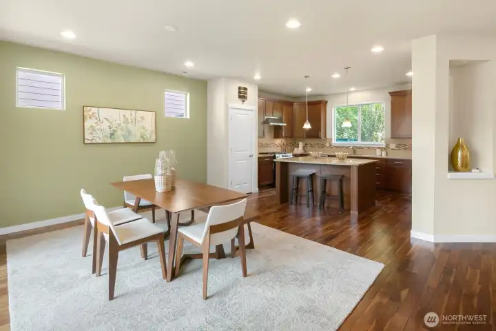 Dining Space transitions to patio perfect for hosting
