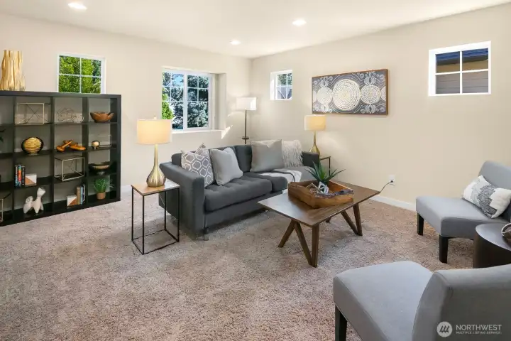 Vast Bonus room for media, play, study, or work!