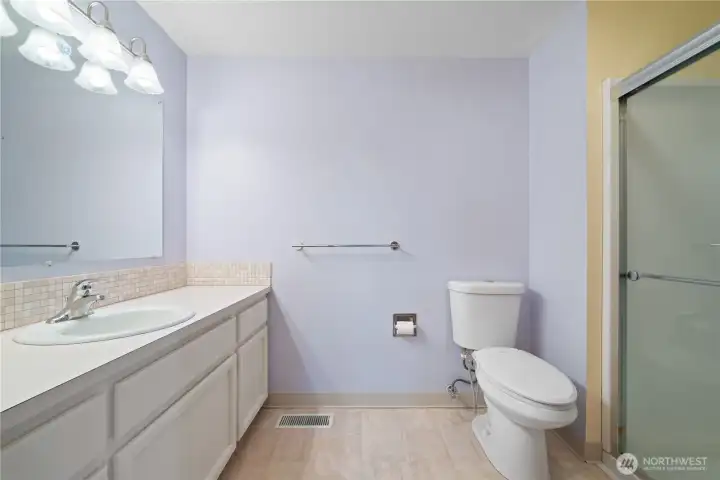 Private primary bath with walk in shower