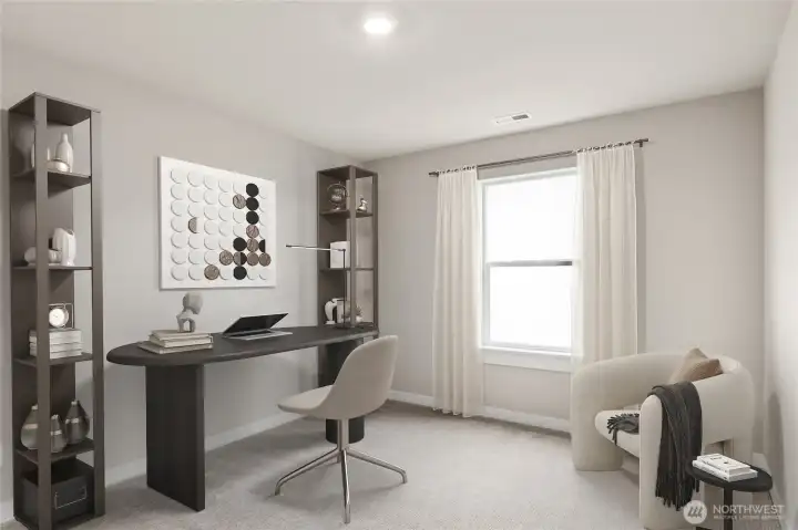 3rd of 4th upstairs bedroom - virtually staged.