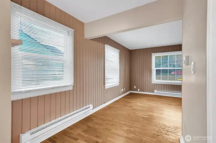 Dedicated dining space just off kitchen.