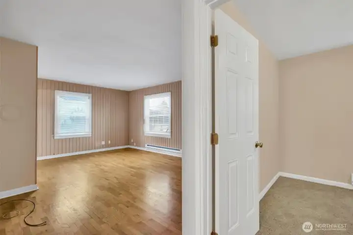 Bright bedroom with simple layout and easy furniture placement.
