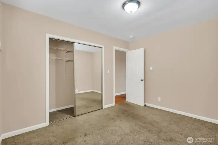 Generous closet storage.