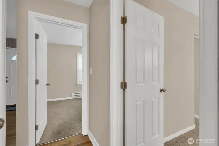 Solid interior doors throughout.