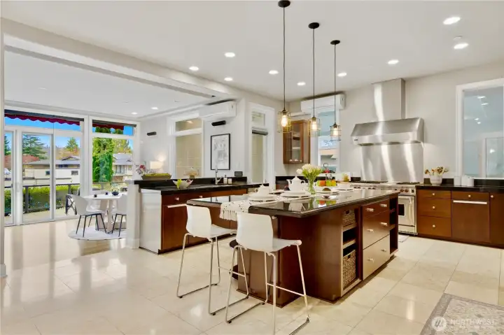 Large, bright well-equiped Kitchen