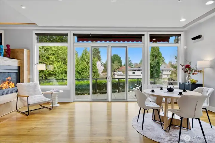 Informal dining room opens to the deck
