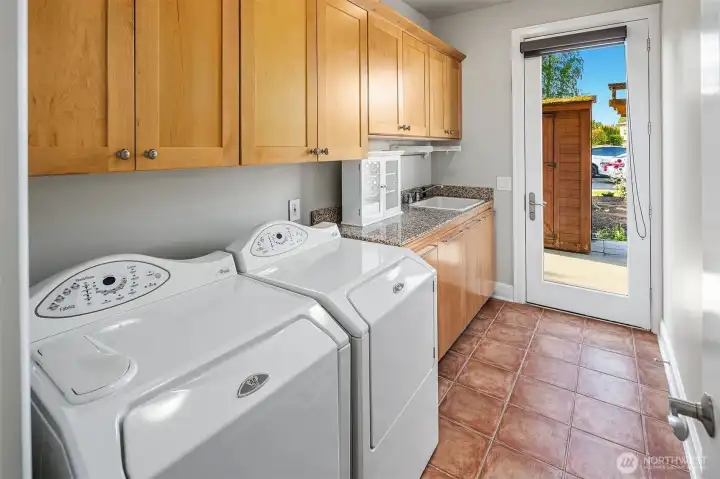 Laundry on main level near pool