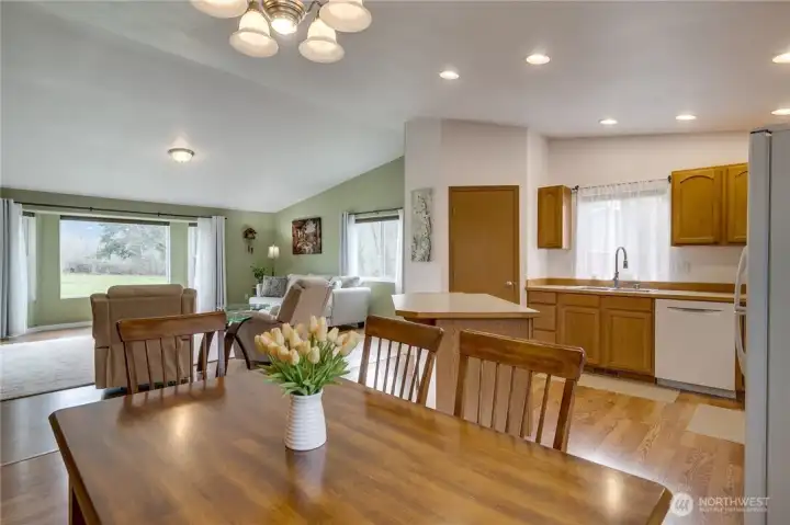 Another view from the dining area, looking south toward the living room.