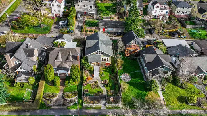 The lot is elevated and the house is situated back from the street offering the best in views and privacy