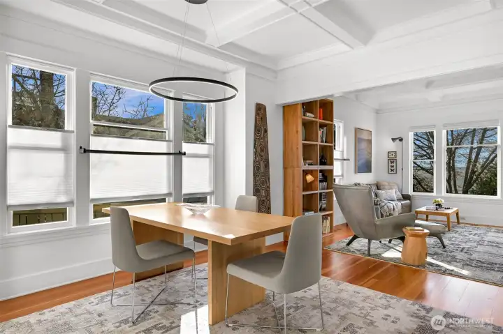 The dining room is quite spacious and perfect for large gatherings