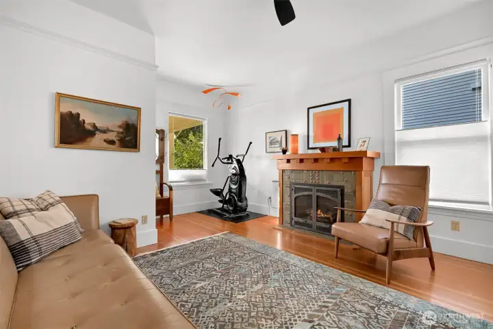 Another view of the den with the entry just to the left of the window