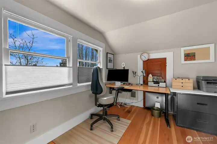 The third upstairs bedroom is currently being used as an office