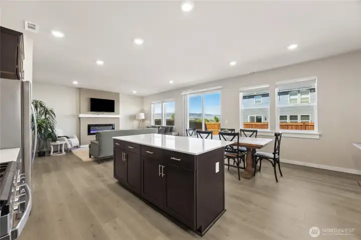 Quartz countertops. Home is staged.