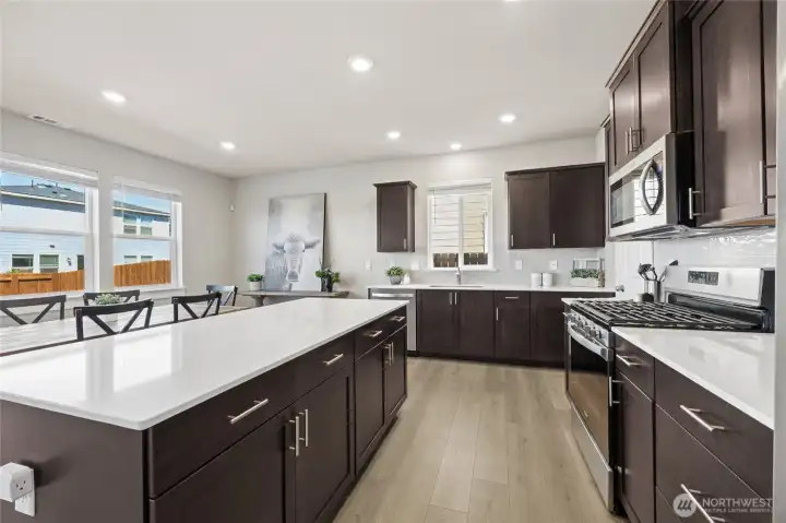 Quartz countertops. Home is staged.