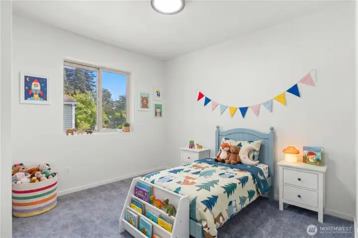 3rd bedroom virtually staged.