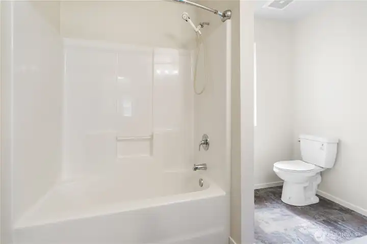 Full bath on upper level