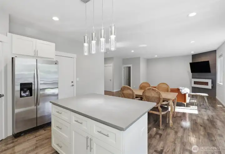 Large island for gathering, food prepping and SO MUCH counter space. Large island for gathering, food prepping and SO MUCH counter space.