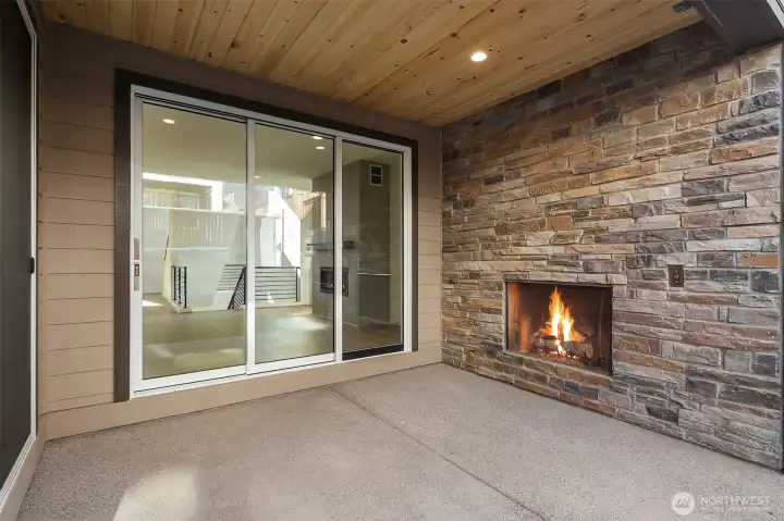 Covered patio with optional fireplace