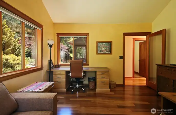 Engineered Teak flooring here as well. Across the hall is the Office. Engineered Teak flooring here as well. Across the hall is the Office.