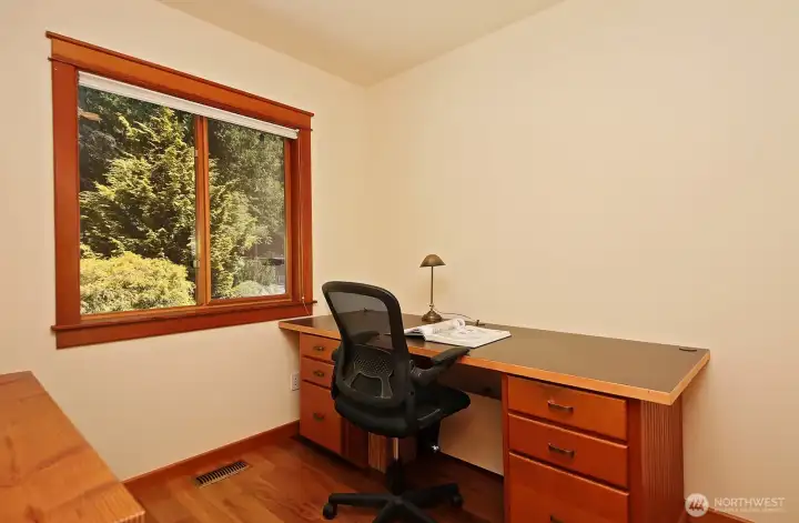 Office, also with Teak floors. Let's do down the hall to check out the Laundry Room. Office, also with Teak floors. Let's do down the hall to check out the Laundry Room.