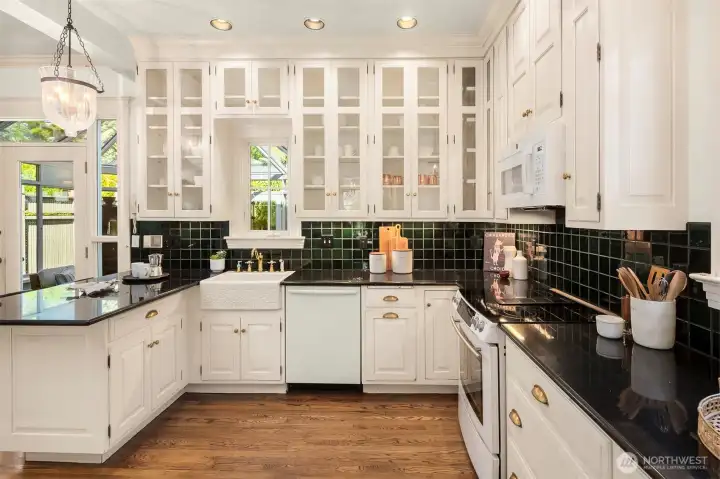 View of kitchen with floor to ceiling cabinets View of kitchen with floor to ceiling cabinets