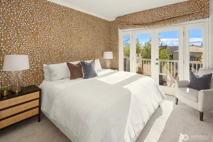 One of 3 large bedrooms this one with a view. One of 3 large bedrooms this one with a view.