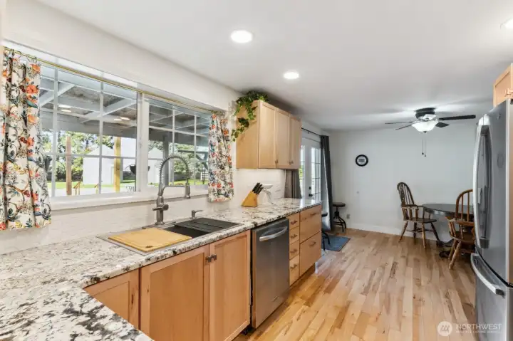 French Doors, windows & canned lights!