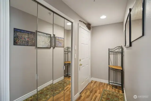 Welcoming entry w/ storage closet