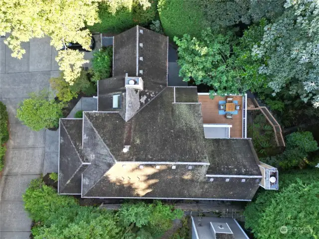 Drone overview of home sited on property