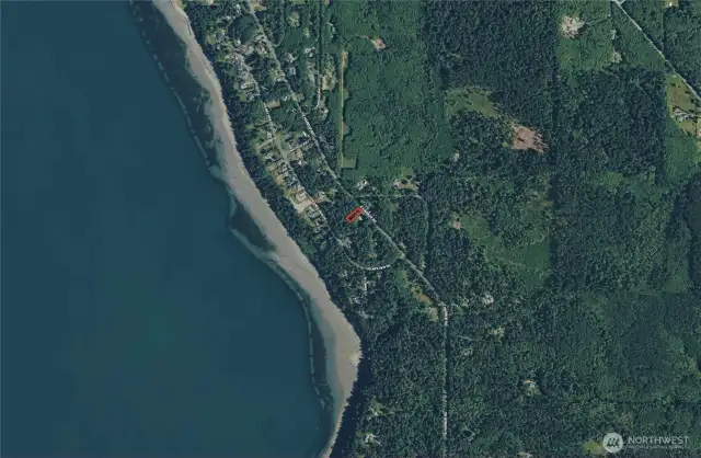 Overhead view with approximate boundaries in red.