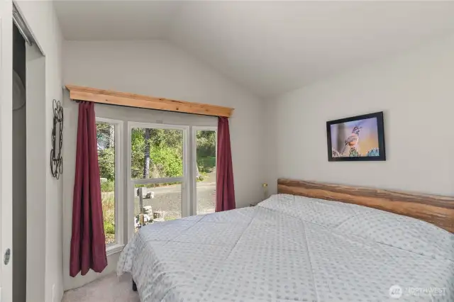 Vaulted ceilings in bedroom