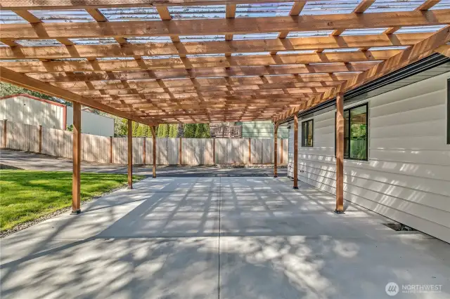 Massive covered back patio