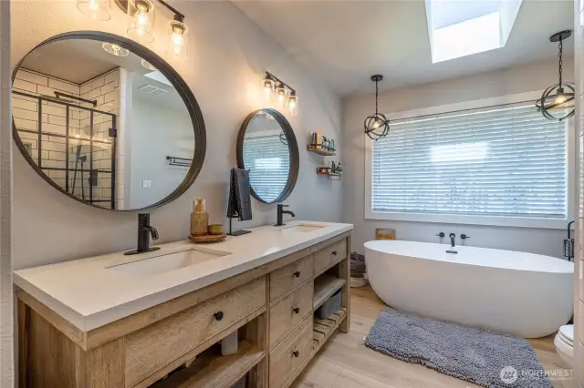 Double sink vanity with lots of storage
