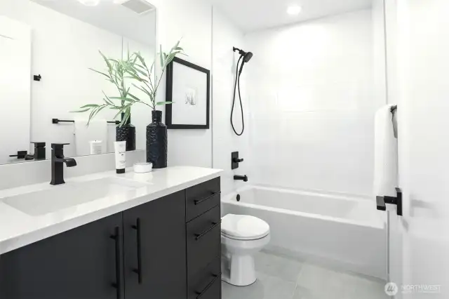 Full Bath for 2nd Bedroom and upper level Rec Room, Deck