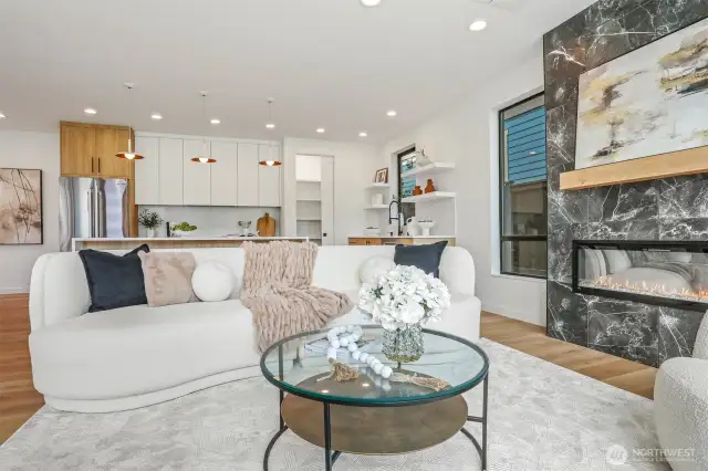 Fireplace with Floor to Ceiling Surround