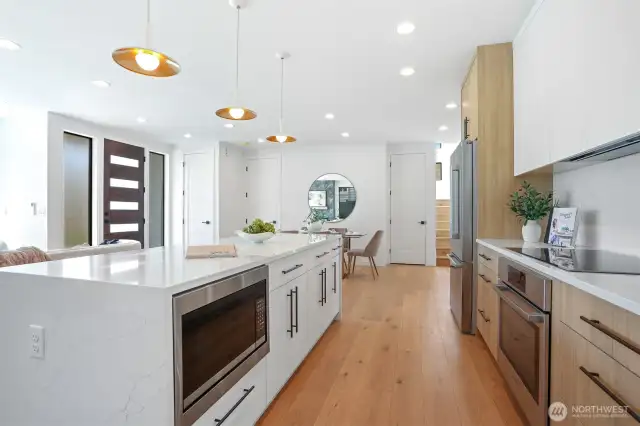 Huge Island with Extra Cabinet Space, Built-In Micro