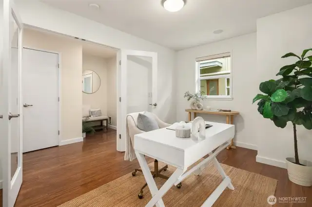 Third bedroom works well for guests or office space.