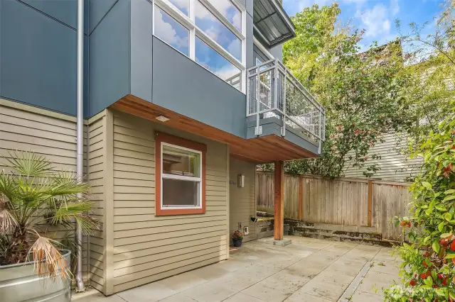Patio entry near third bedroom. Convenient for guests!