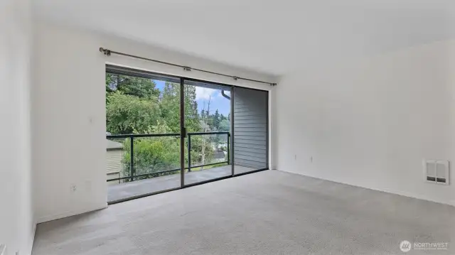 Plenty of natural light from the slider door and windows.